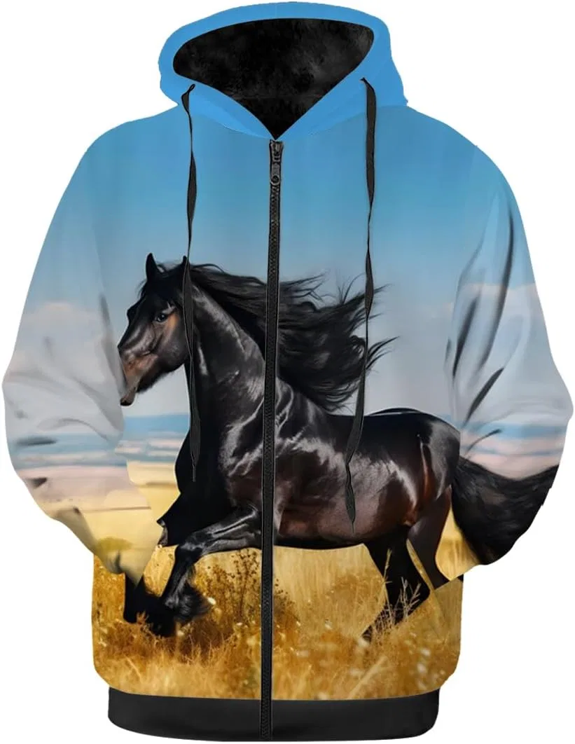 Мужская зимняя куртка с флисовой подкладкой, Zip-up Hoodie, синий/чёрный