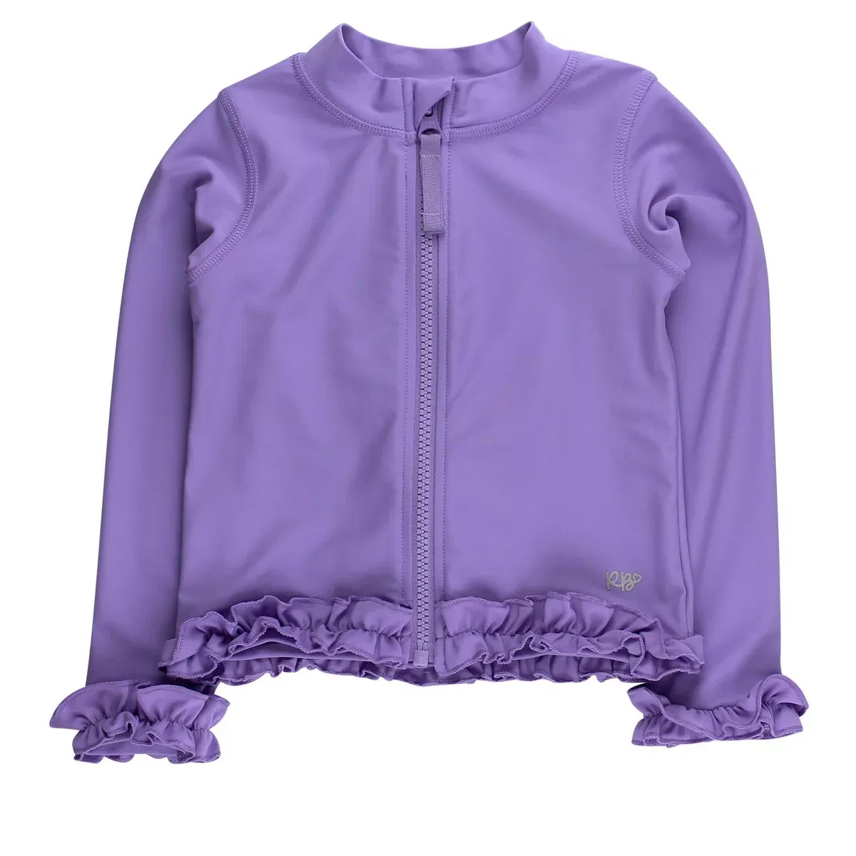Детская куртка для девочек с принтом Active Full Zip Ruffle Jacket RuffleButts, Wisteria Purple
