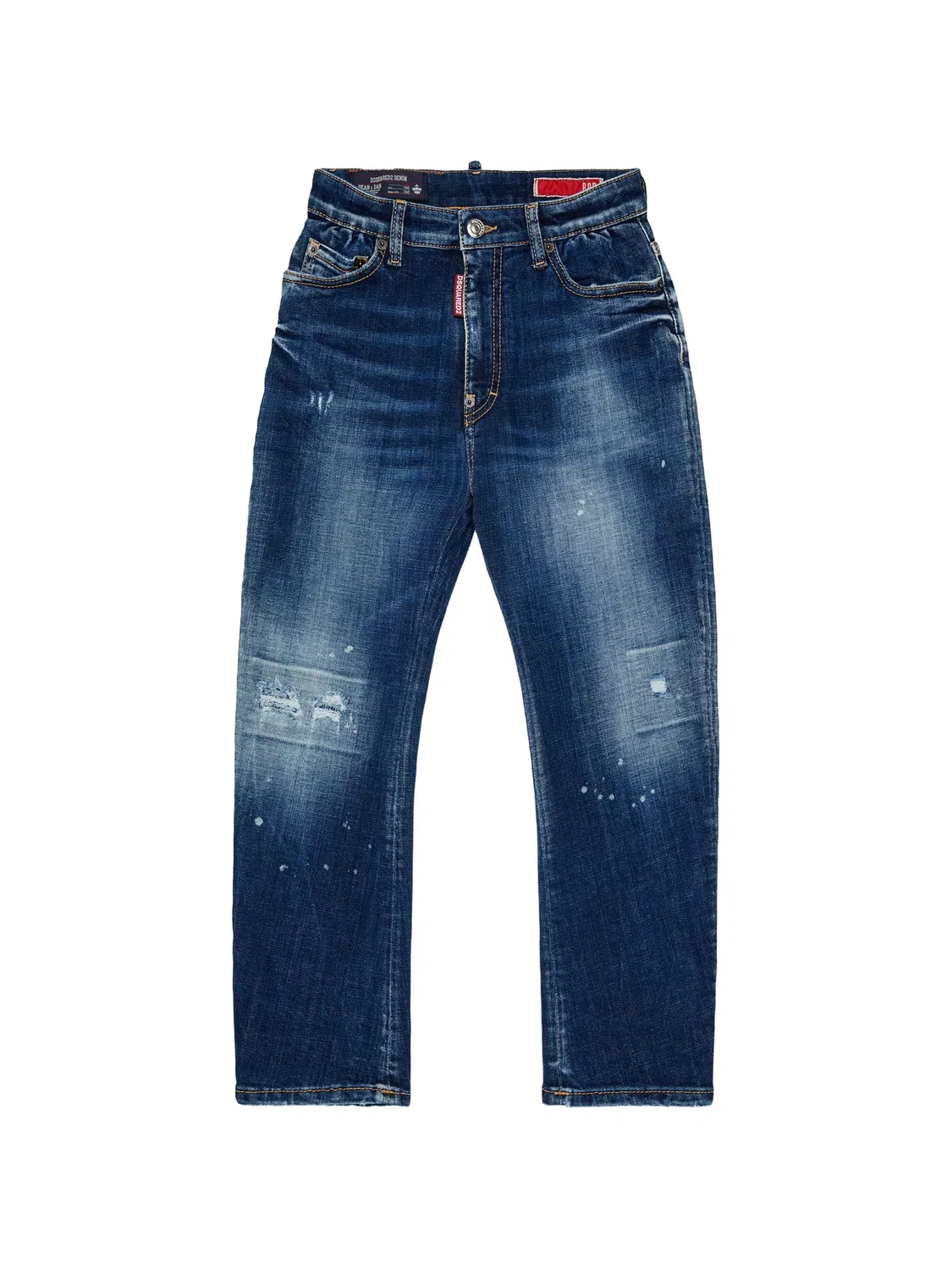 Джинсы с эффектом разбрызганной краски Dsquared2 Kids, синий