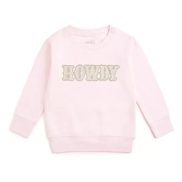 Детская толстовка для девочек с принтом Howdy Patch Western Sweet Wink, Ballet Pink