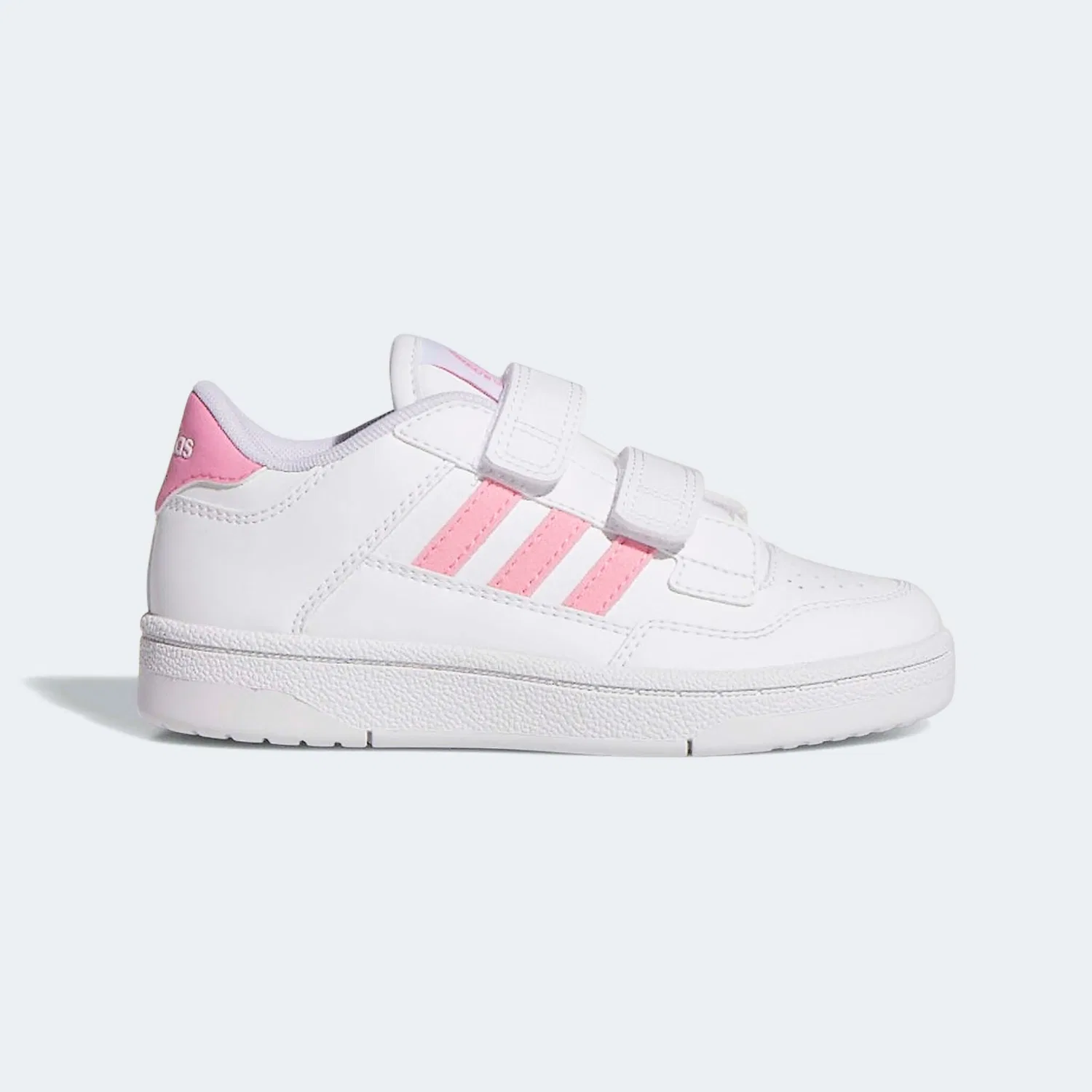 Детские кроссовки с липучками Adidas Sportswear, Cloud White/Bliss Pink/Ftwr White — фото 2
