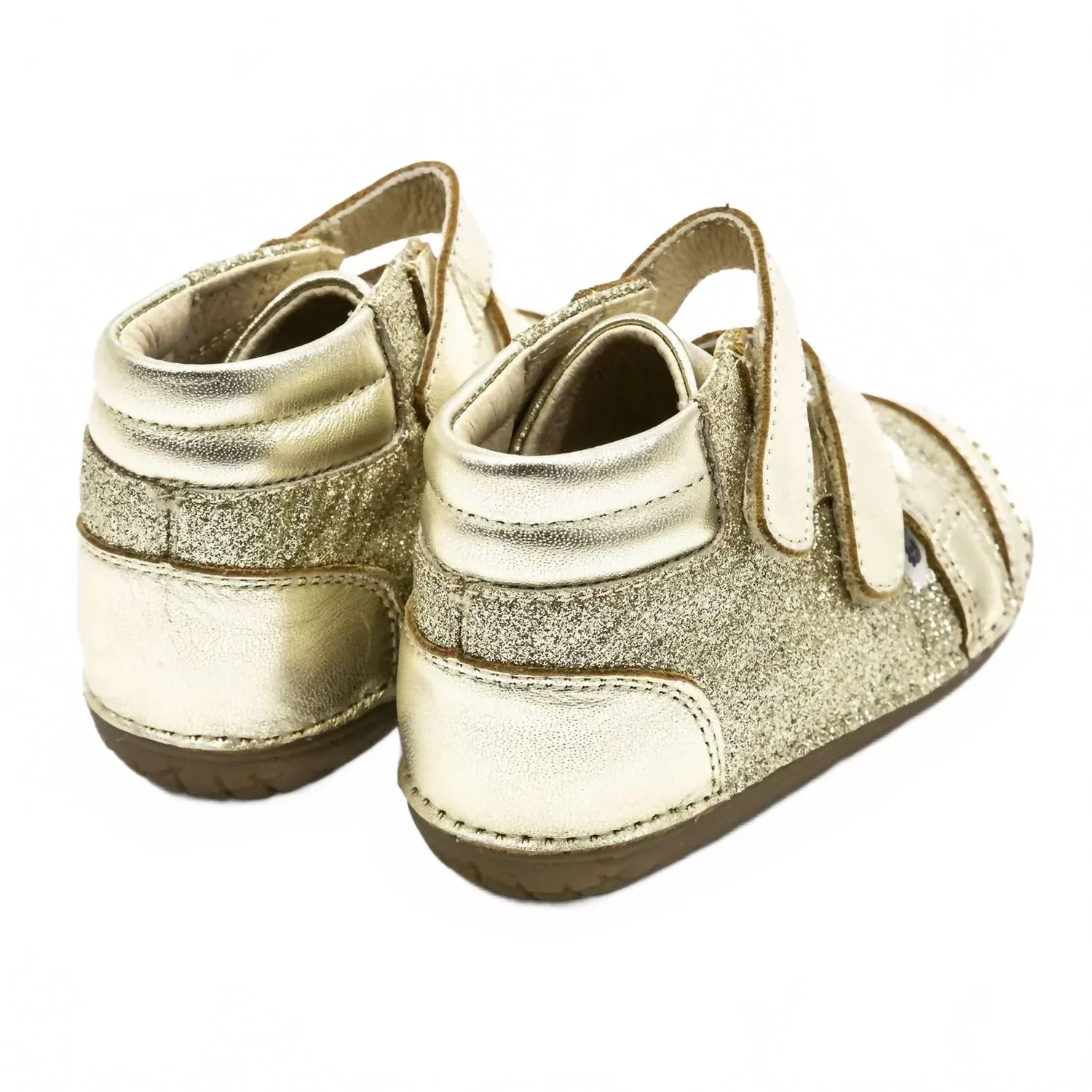 Детские кроссовки для девочек с блестящей отделкой Glamster Pave Old Soles, Gold — фото 3
