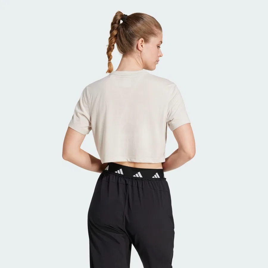 Футболка для фитнеса с свободным кроем Train Essentials Boxy Workout adidas, Бежевый — фото 2