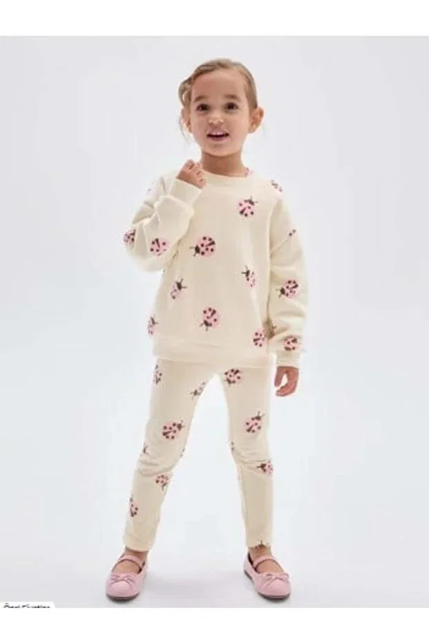 Детские леггинсы для девочек с принтом Gap Kids, Ecru