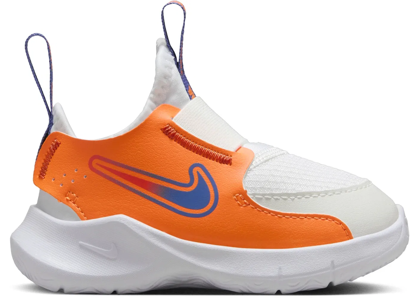 Детские кроссовки без шнурков Nike Flex Runner 3 Nike, White/Total Orange/Team Orange/Astronomy Blue