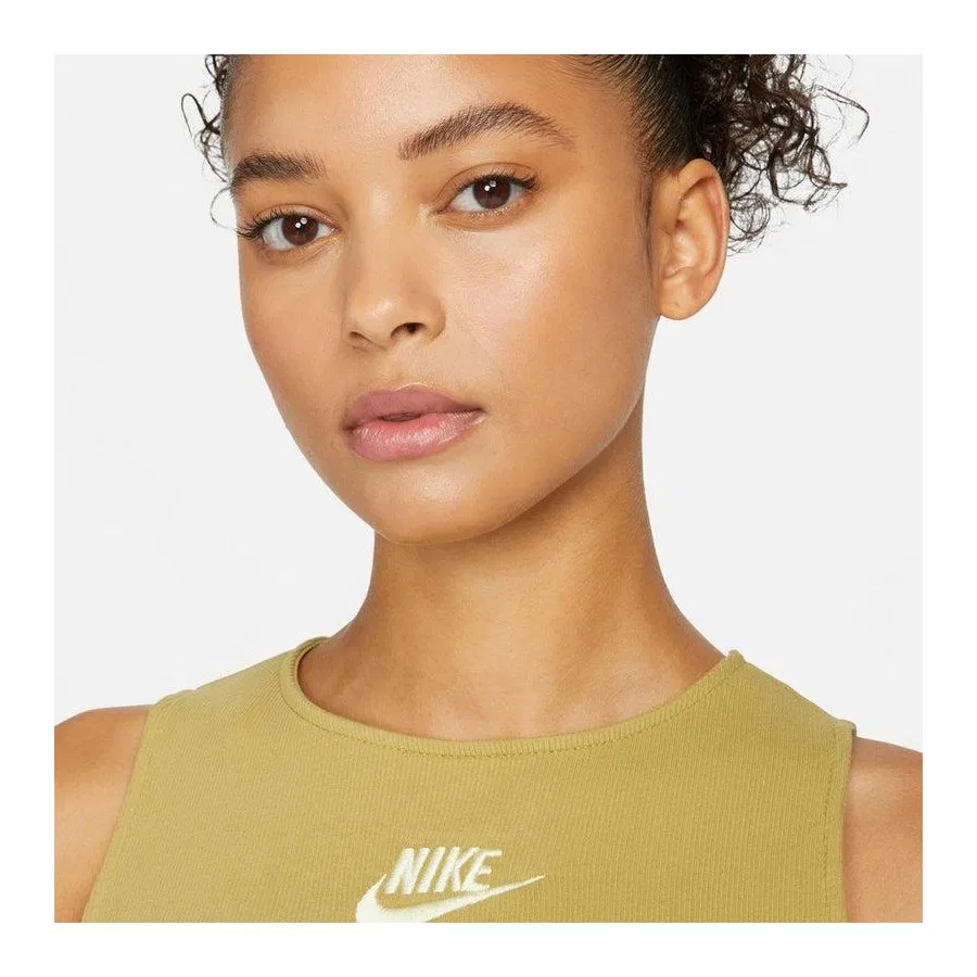 Спортивный топ с принтом Air Rib Tank Top Bra Nike, Зеленый — фото 2