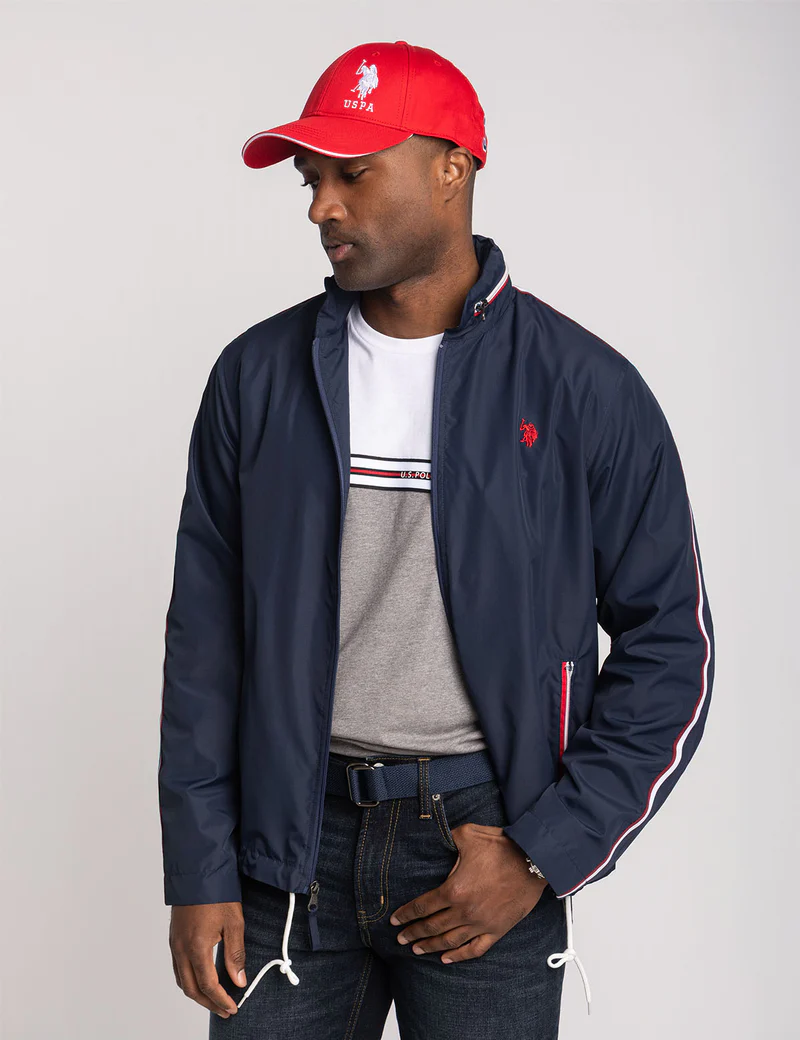 

Куртка U.S. Polo Assn Signature Stripe Stow Hood, темно-синий