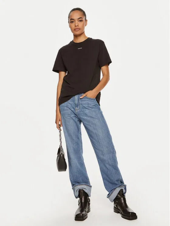 Футболка regular fit Nano Logo Calvin Klein, черный — фото 2