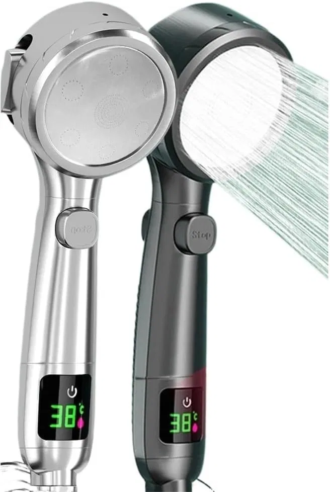 Душевая лейка с LED дисплеем, YOSLQRRCX, Silver
