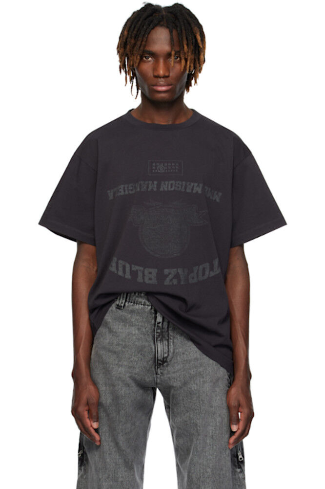 

Футболка с черным топазовым синим цветом MM6 Maison Margiela