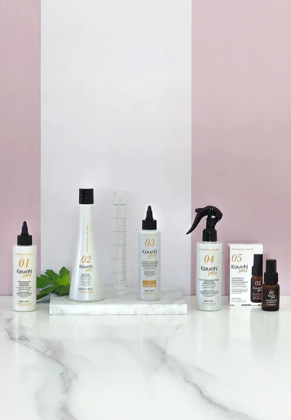 Спрей для волос термозащитный Keratin plex 04 bond restore straightener & hairdryer thermopro, Phytorelax, 180 мл — фото 4