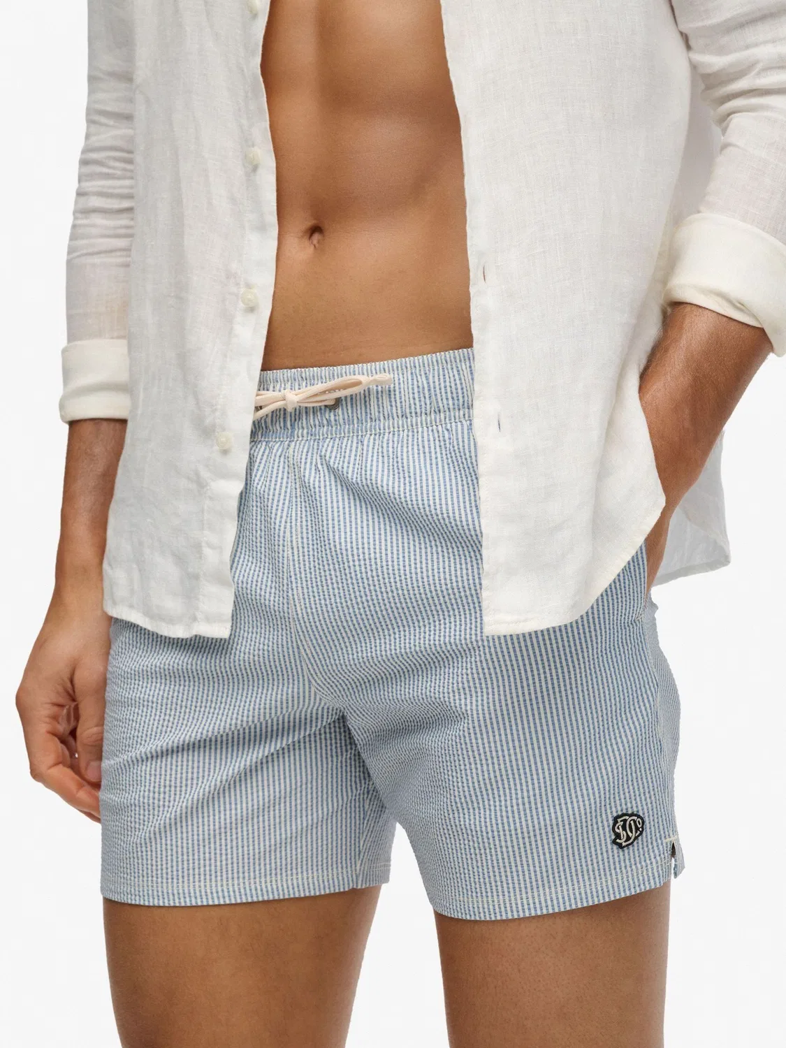 Плавки Superdry Seer Sucker 15", белые