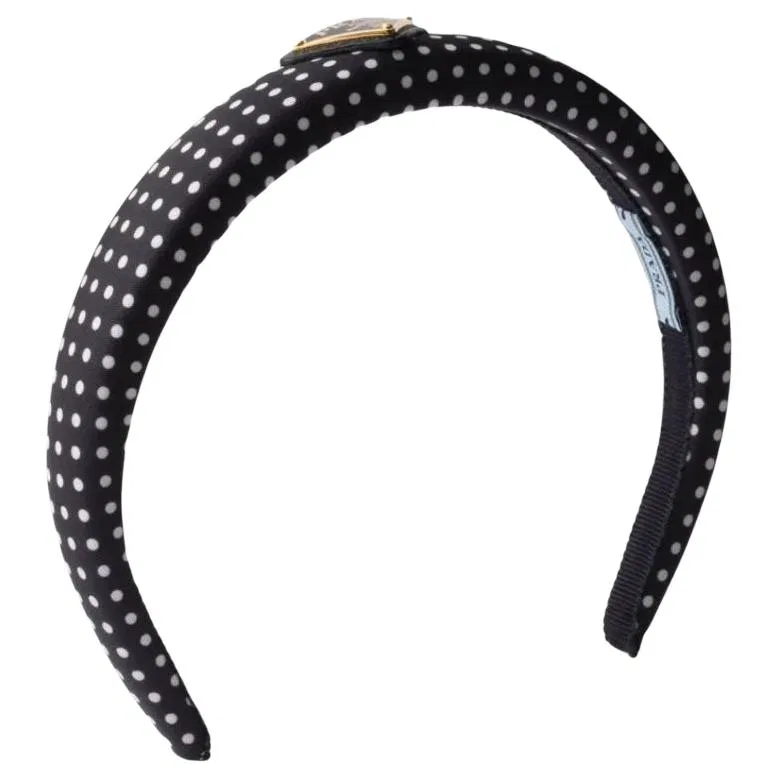 Головная повязка из переработанного нейлона с эмалью, Prada, Black