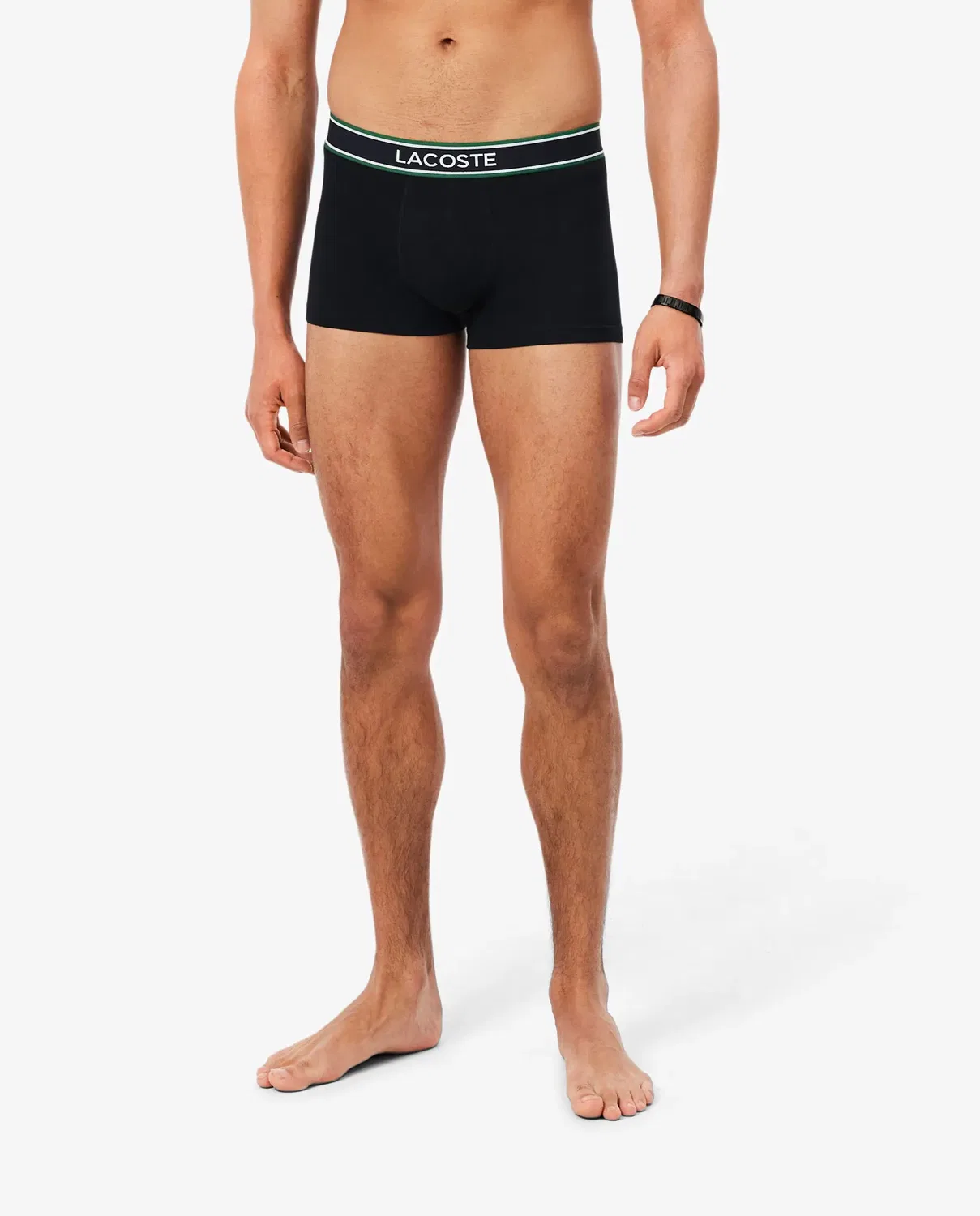 Комплект мужских боксеров Lacoste из хлопка, 3 шт, Negro — фото 3
