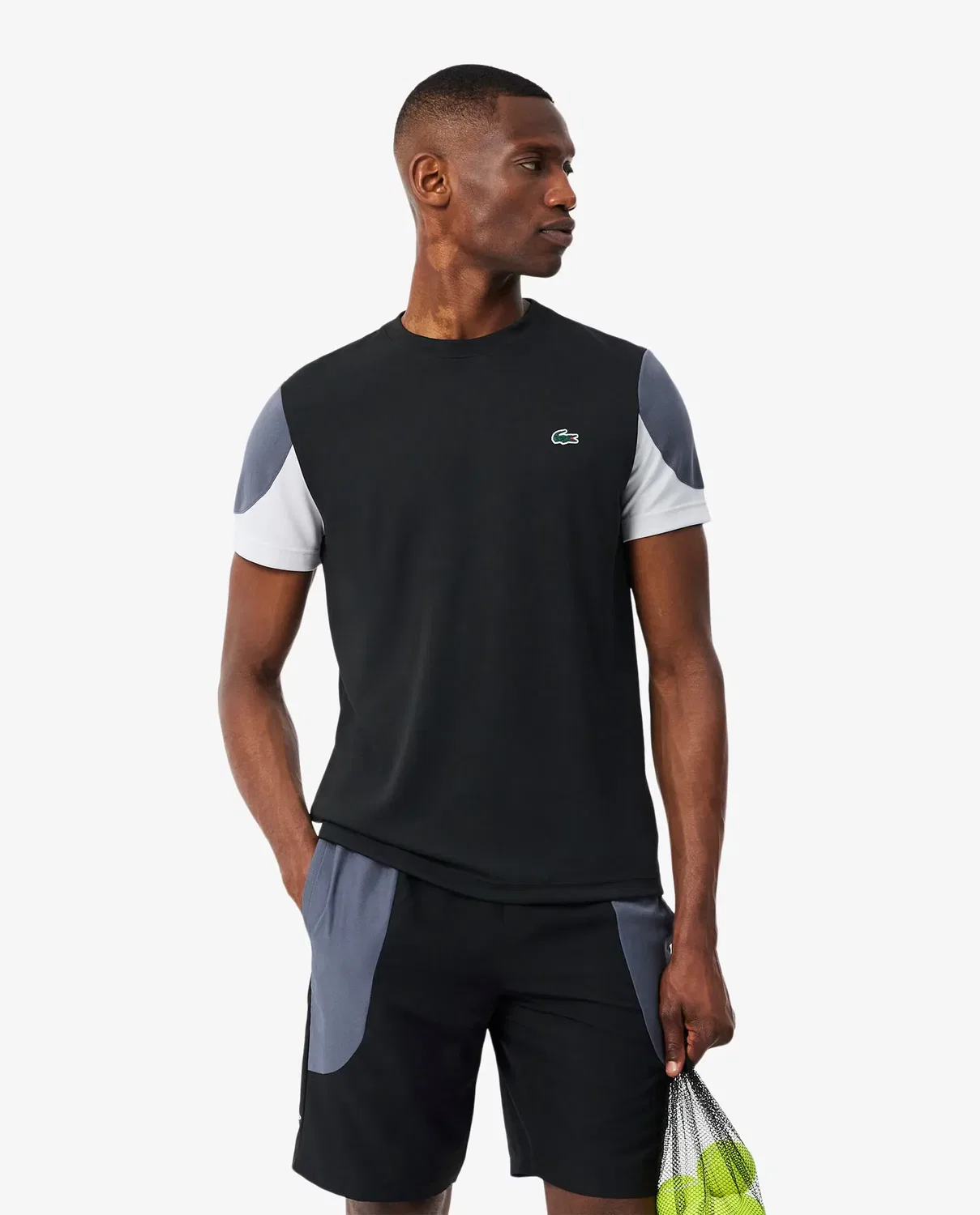 Мужская футболка Lacoste с принтом, цвет Negro