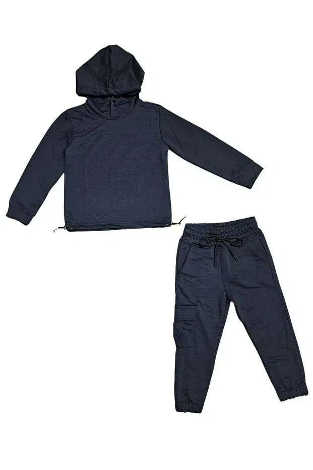 Детский комплект спортивного костюма с капюшоном для девочек Mnk Baby&Kids, Navy Blue