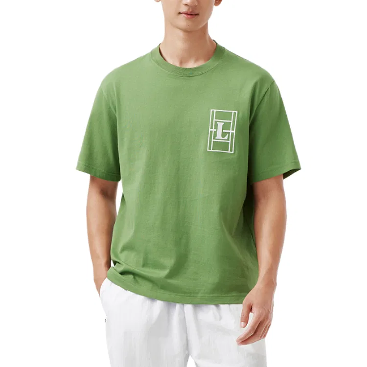 Футболка мужская Lacoste Круглый вырез, Хлопок, черный — фото 3