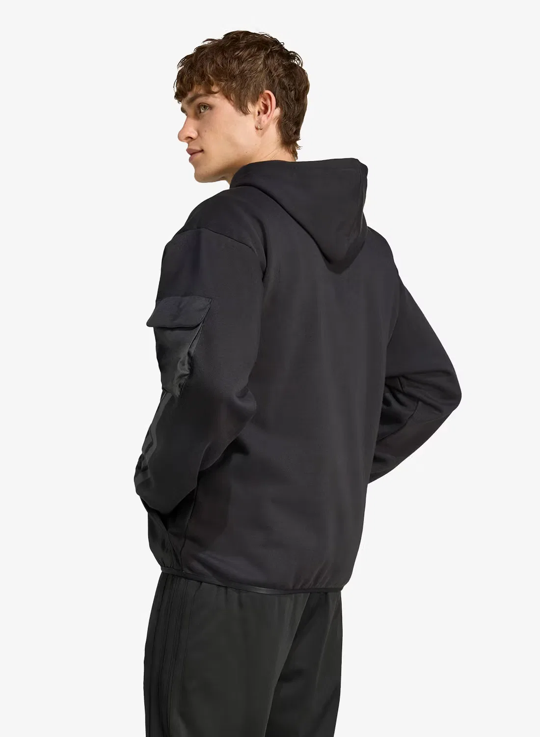 Худи утепленное с капюшоном City tech utility fleece Adidas, черный — фото 2