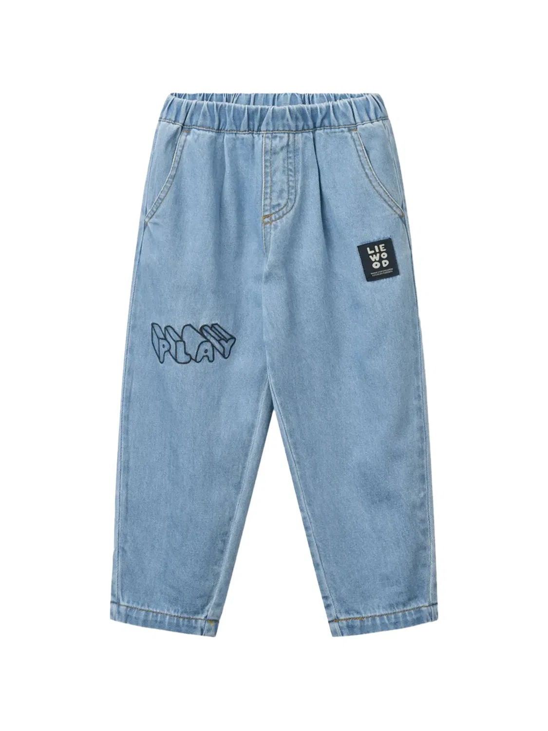 Джинсы с нашивкой-логотипом и вышивкой Liewood, синий