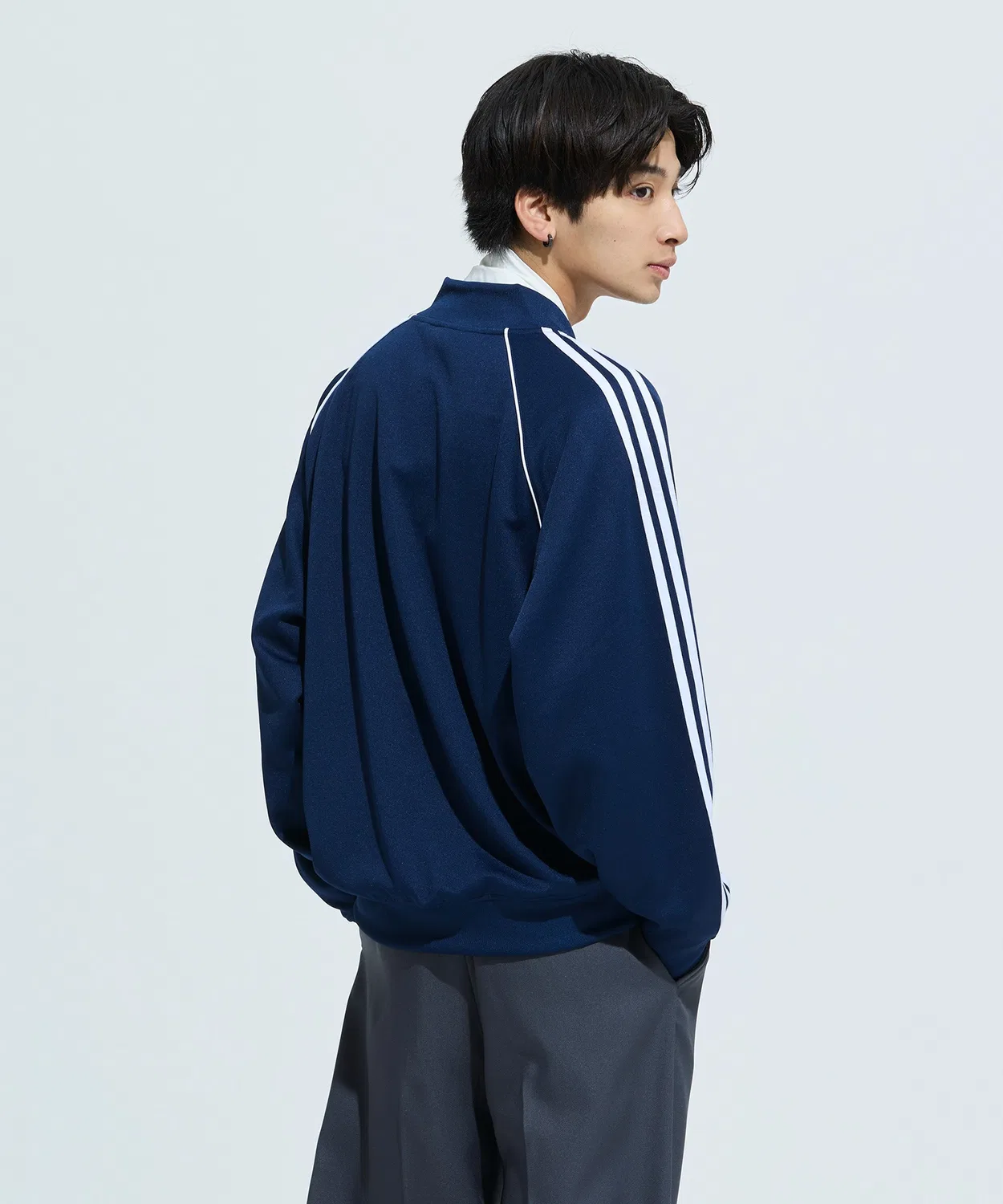 Мужская куртка-трактор с молнией, свободного кроя, модель SST Adicolor Classic Adidas Originals, Blue — фото 3