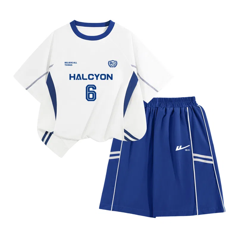 Детский спортивный комплект с принтом Royal Blue/H Numbers Blue+H White Huili Small K WARRIOR