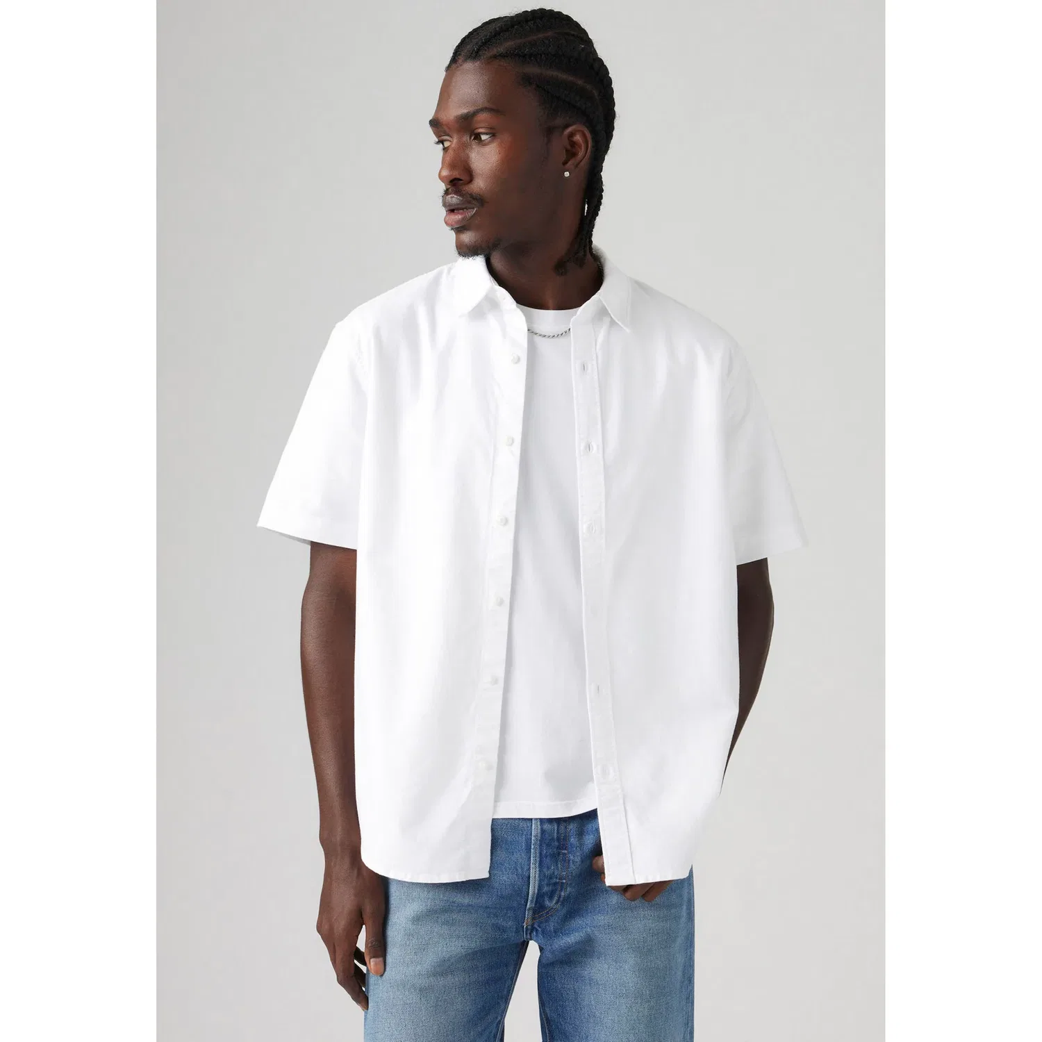Мужская рубашка с коротким рукавом на пуговицах Levi's, Bright White