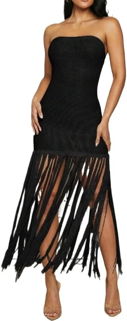 Женское мини-платье с открытыми плечами Sleeveless, Black