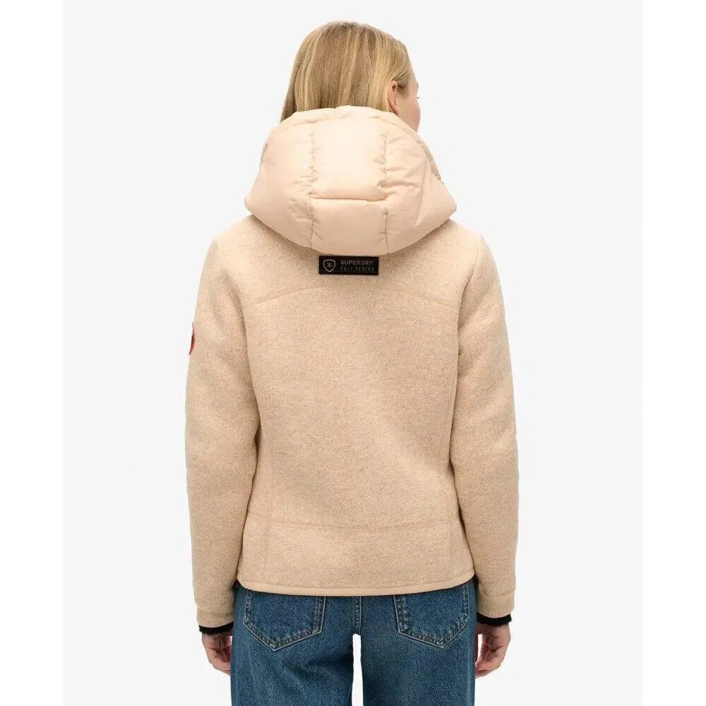Женская стеганая куртка с капюшоном Superdry Storm Hybrid, Beige / Brauner Ton — фото 4