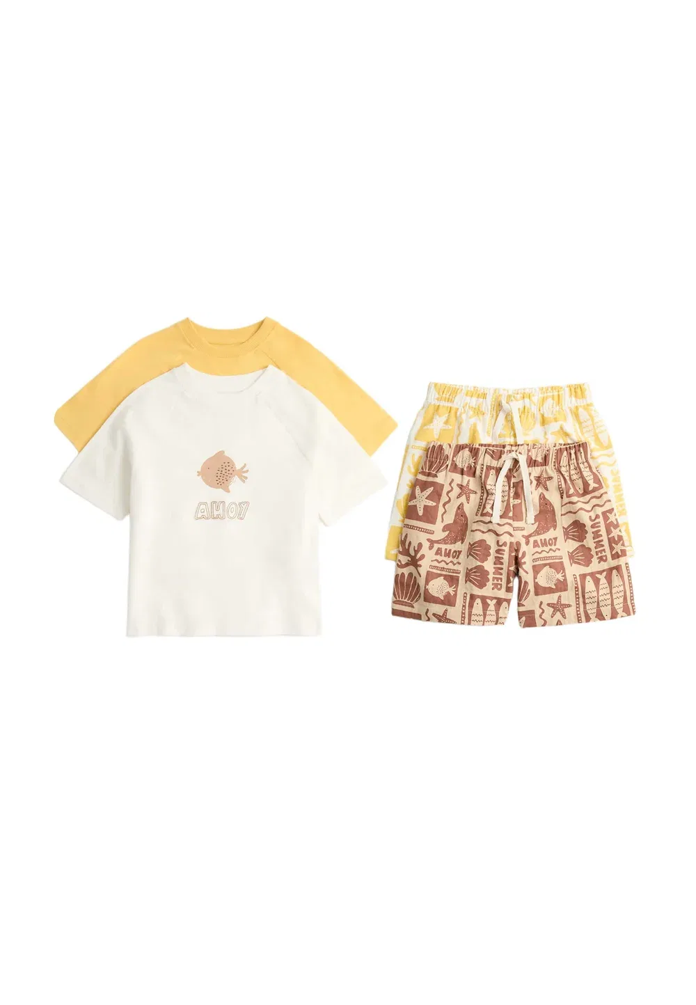 Комплект из 2 пижамных комплектов Marks & Spencer, Yellow Mix
