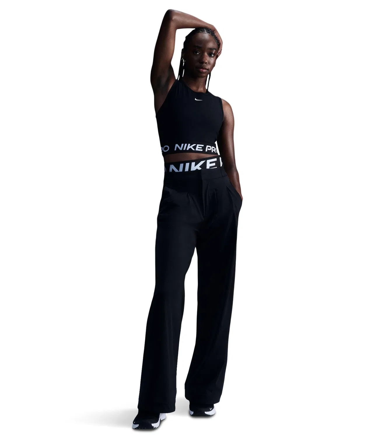Укороченная майка Pro Dri-FIT Nike, Black/White