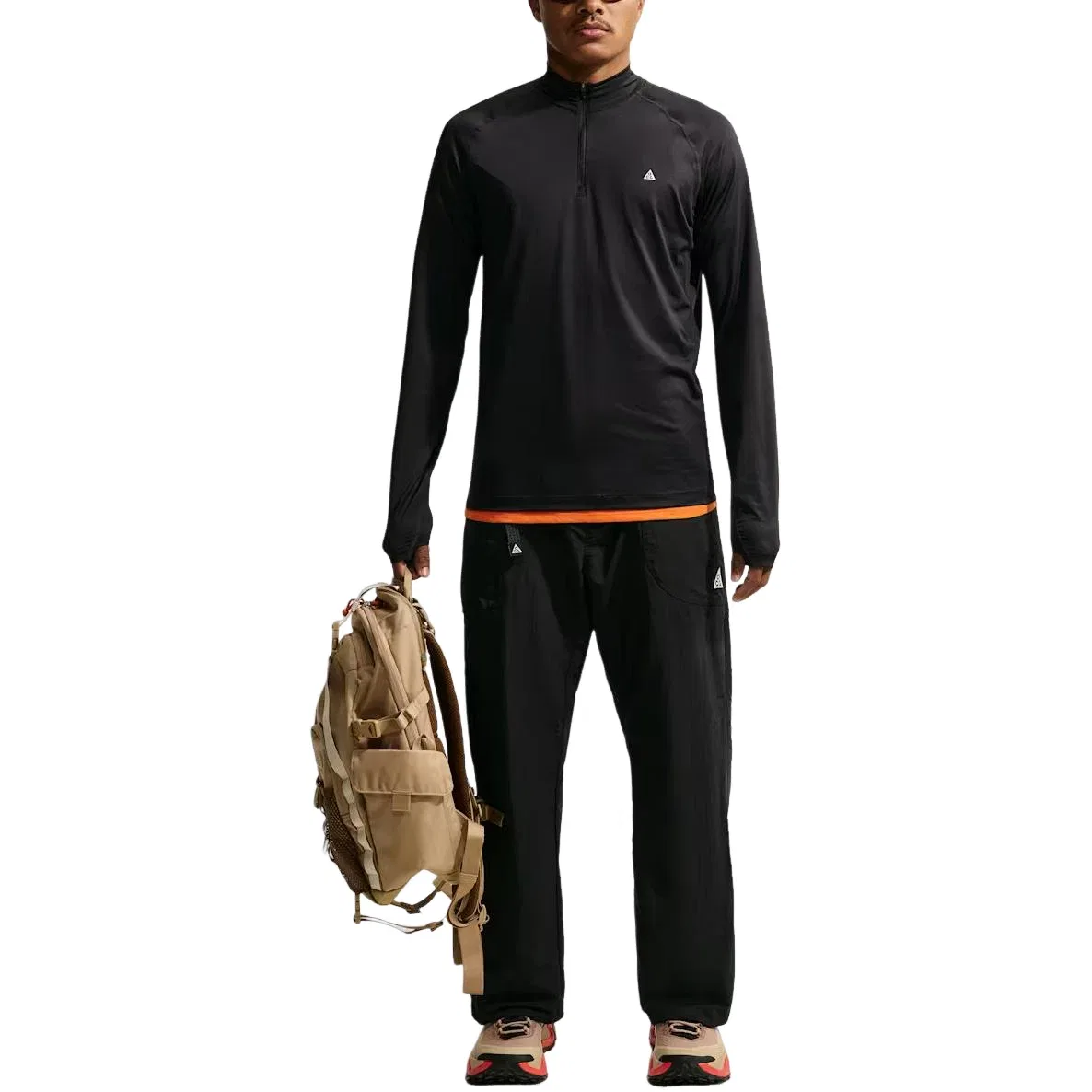 Мужская футболка с длинным рукавом Nike x ACG Wildsee Dri-FIT 1 4-Zip, черный — фото 2