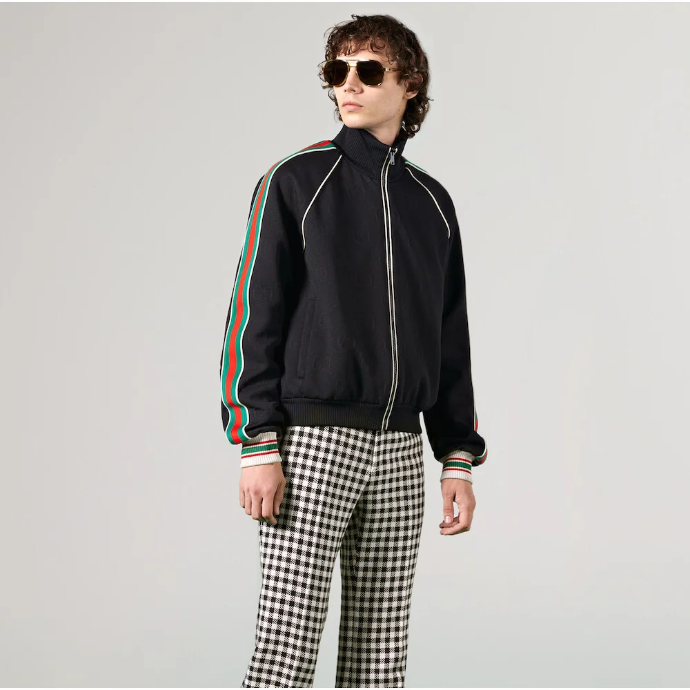 Куртка Gucci GG Jacquard Jersey Zip, черный