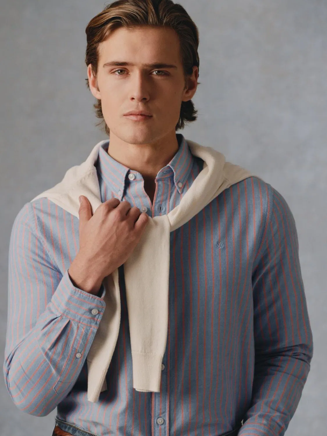 Рубашка Oxford, классическая Superdry, джинсовый синий