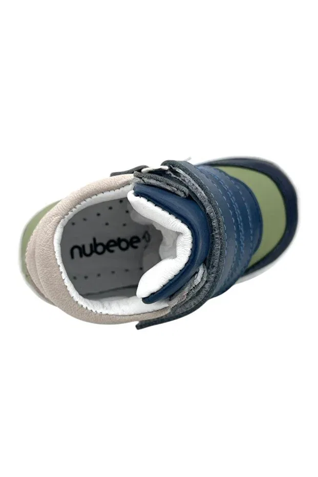 Детские туфли для мальчиков с застежкой-липучкой Nubebe, Denim-Green — фото 4