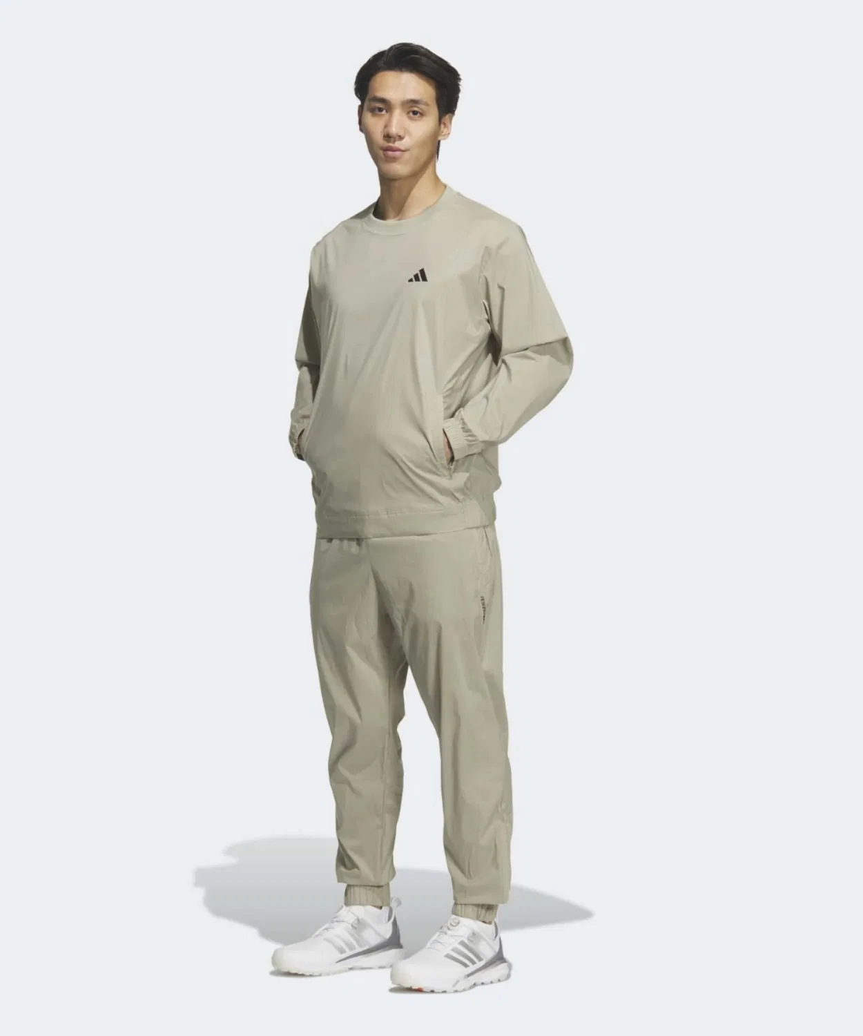 Мужские длинные ветрозащитные брюки для гольфа с рипстоп-тканью Adidas Golf, Beige — фото 3