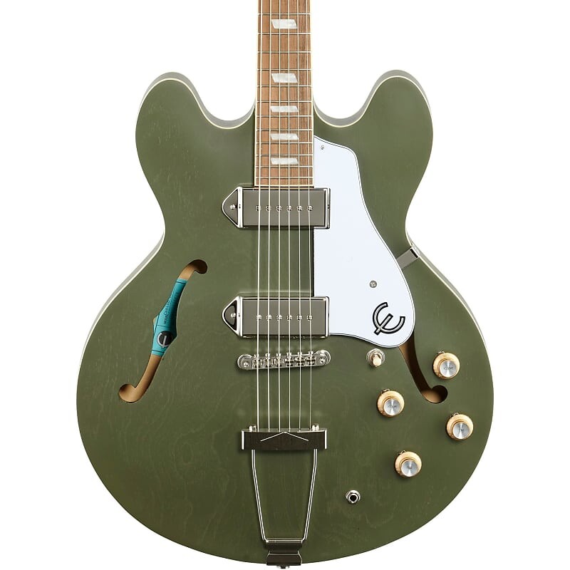 

Электрогитара Epiphone Casino Worn с полым корпусом, потертая оливково-серая