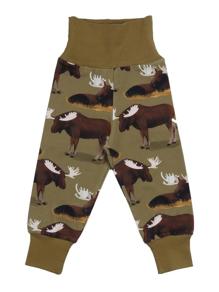 Брюки Walkiddy Regular Pants 'Walkiddy - Majestik Mooses Pants' зеленого цвета