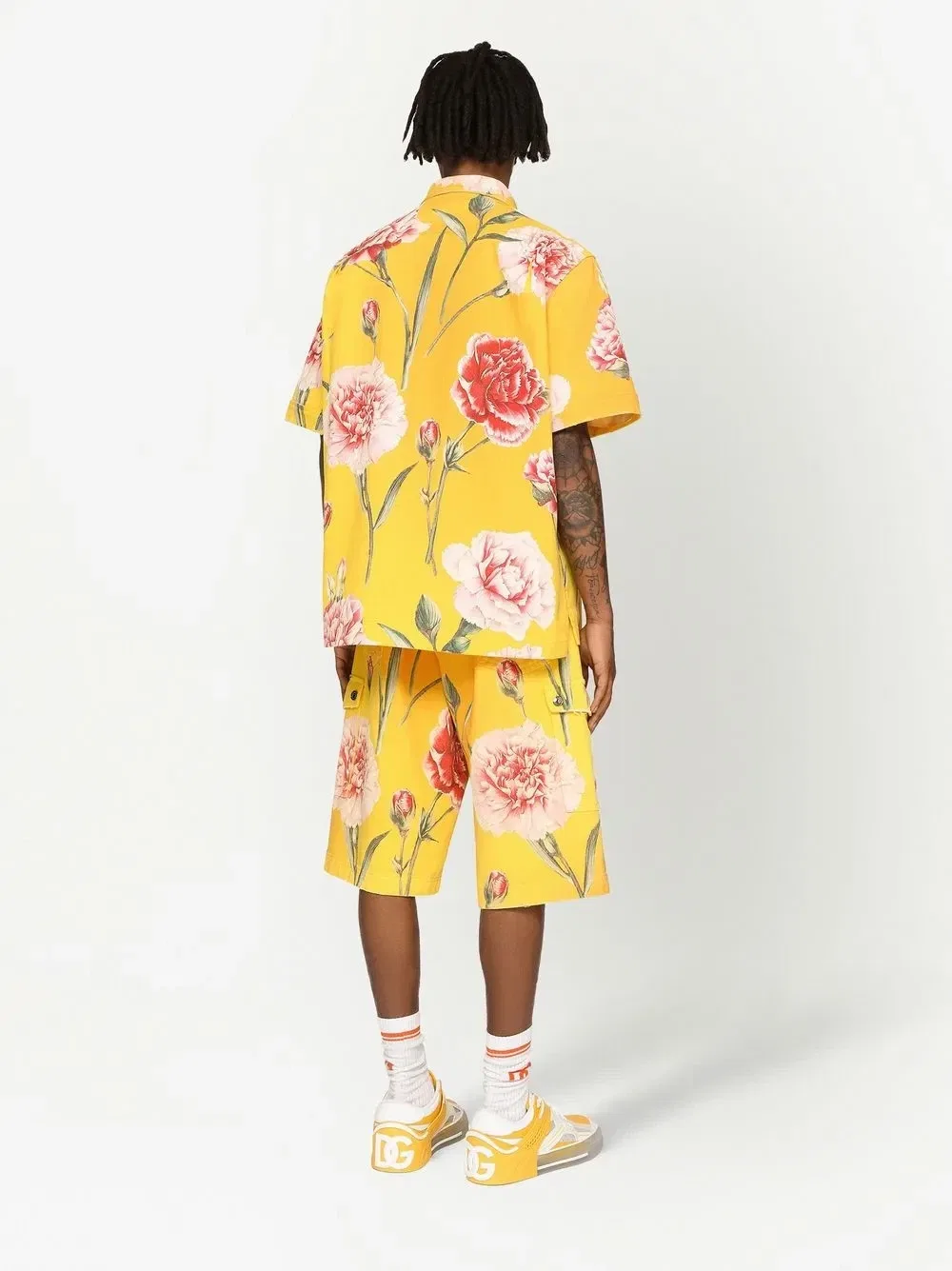 Джинсовые шорты с принтом DOLCE & GABBANA, желтый — фото 4