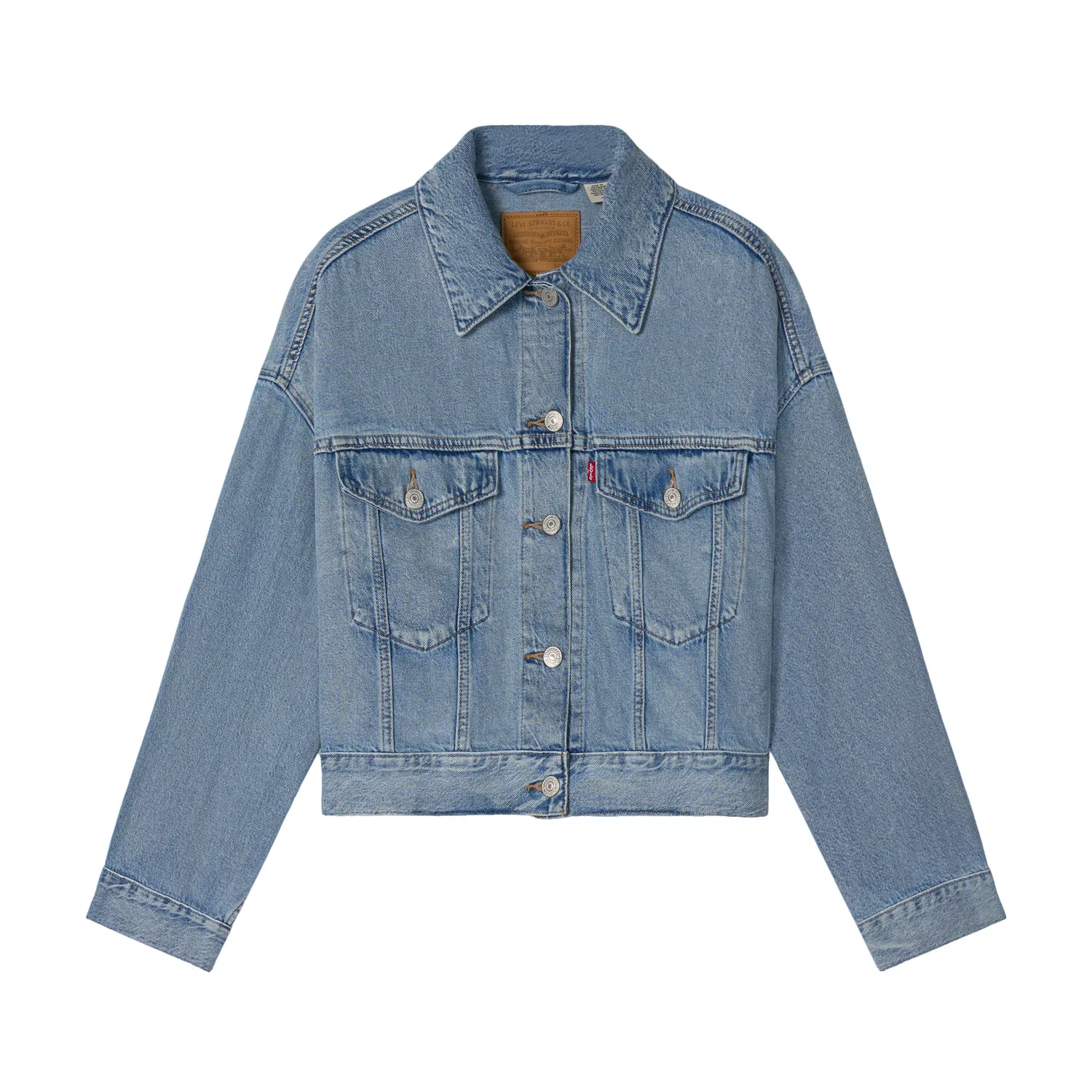 Женское джинсовое джинсовое пальто с отложным воротником Denim Jackets, Levis, Light Blue