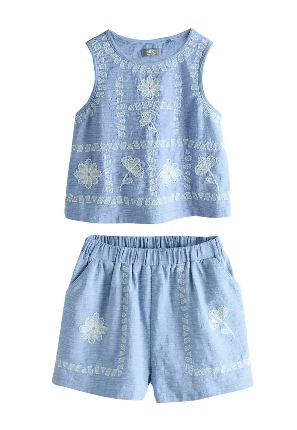 Комплект из жилета и шорт с вышивкой Regular fit Next, синий