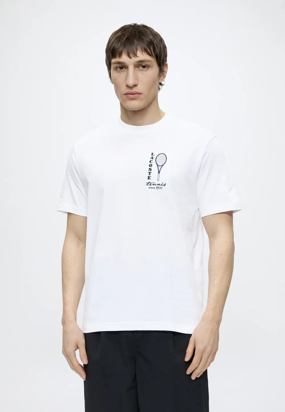 Футболка Lacoste, однотонная, белый