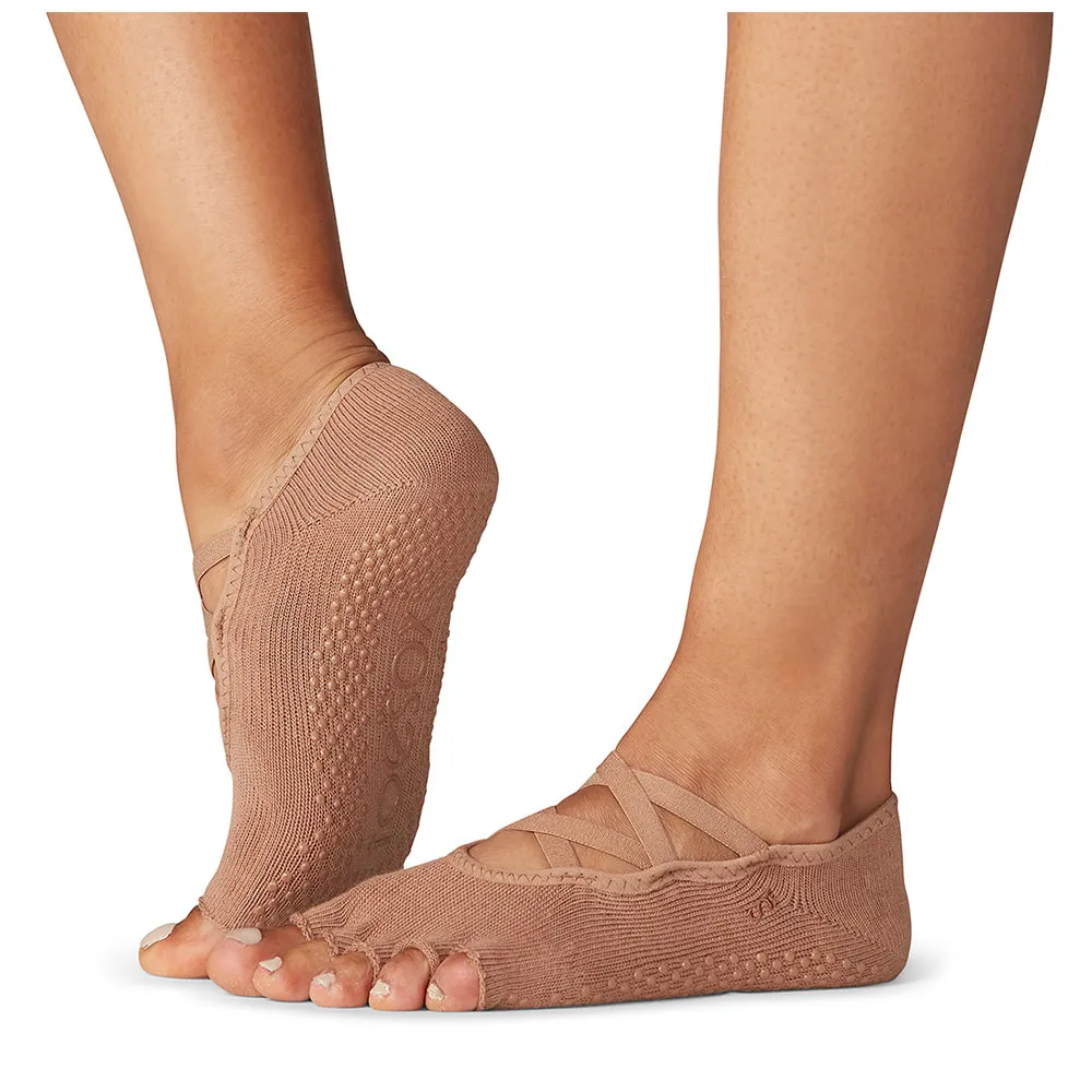 

Носки Toesox Grip Heel&Toe Elle short, коричневый