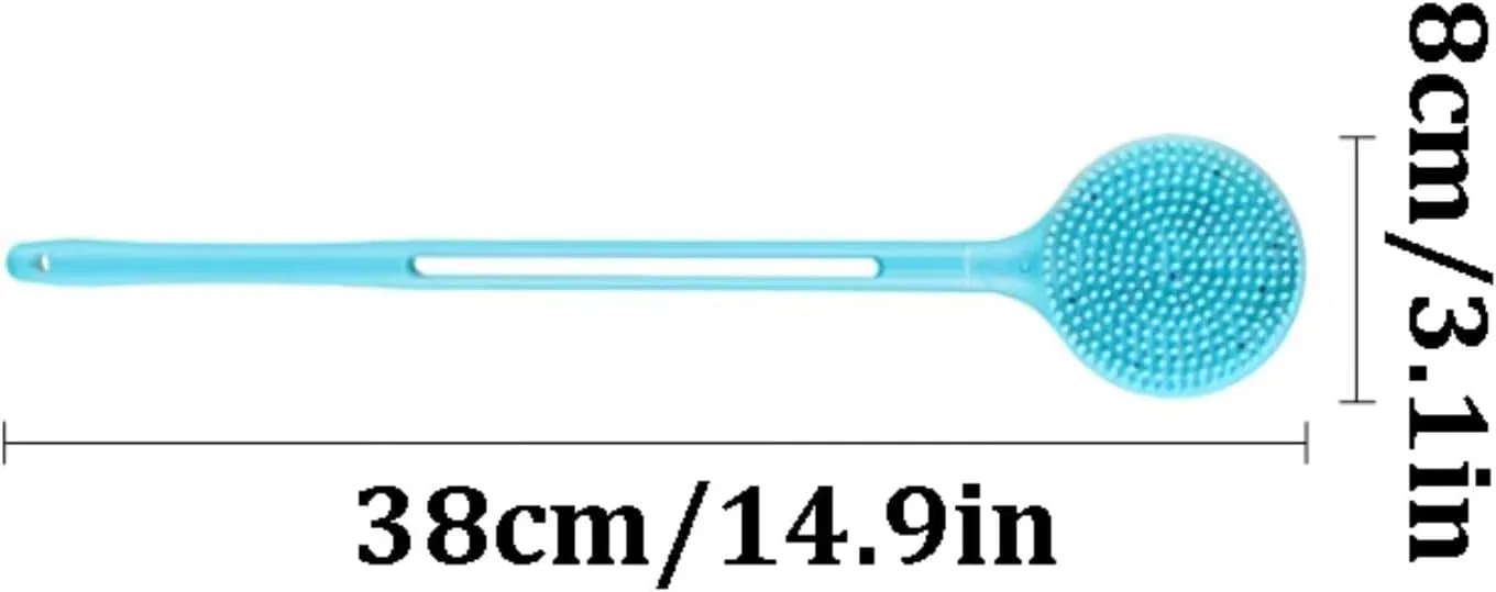 Щетка для тела с длинной ручкой, SUREK, 38x8 см, Синий — фото 2
