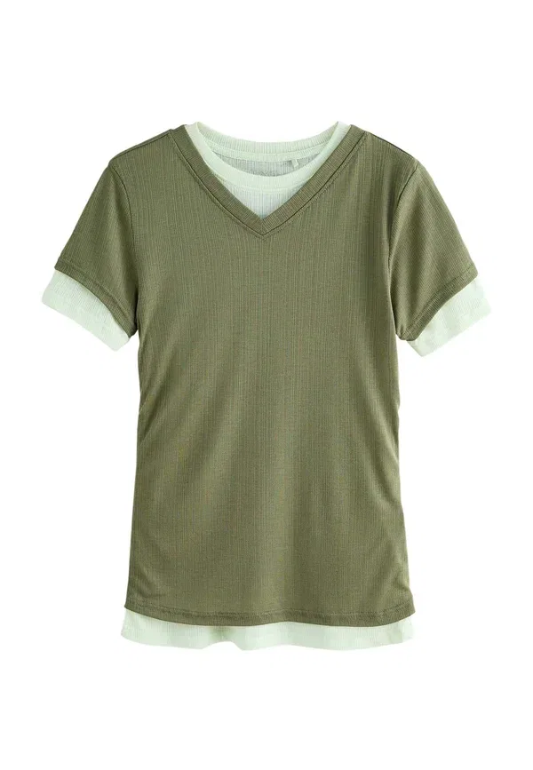 Футболка с коротким рукавом, хлопок, Basic t-shirt, Next, Green, зеленый — фото 4