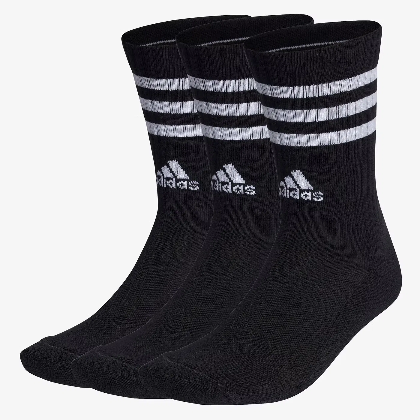 Носки высокие с амортизацией, 3 пары, 3-Stripes, Adidas, черный