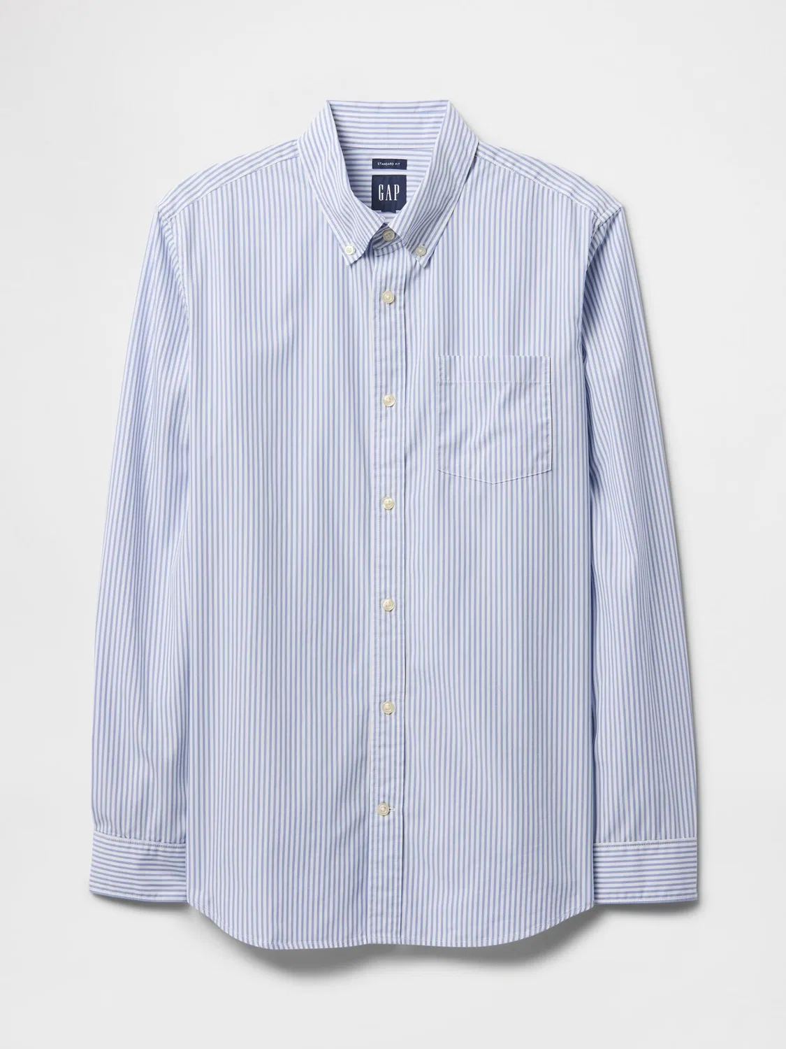 Рубашка классическая Gap Blue Stripe, синяя — фото 4