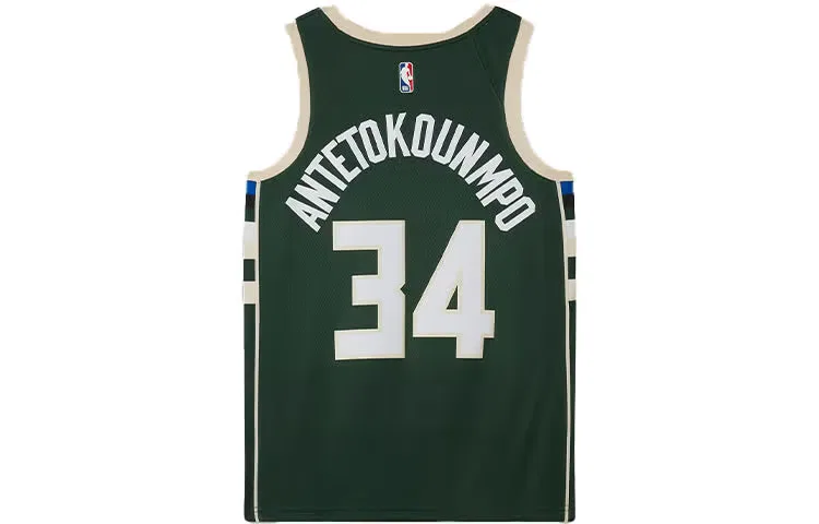 Футболка баскетбольная Milwaukee Bucks 34 Nike, зеленый