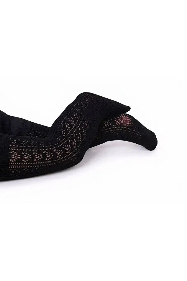 Детские колготки с рисунком Orietta Patterned Fishnet Daymod, Черные