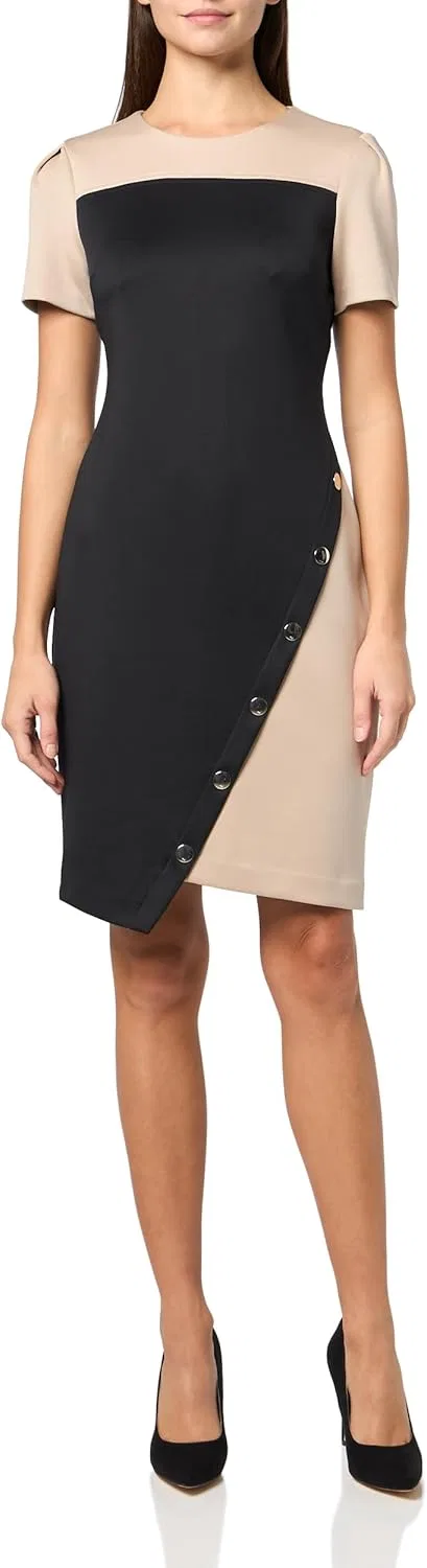 Женское мини-платье асимметричное Tommy Hilfiger, Black/Khaki