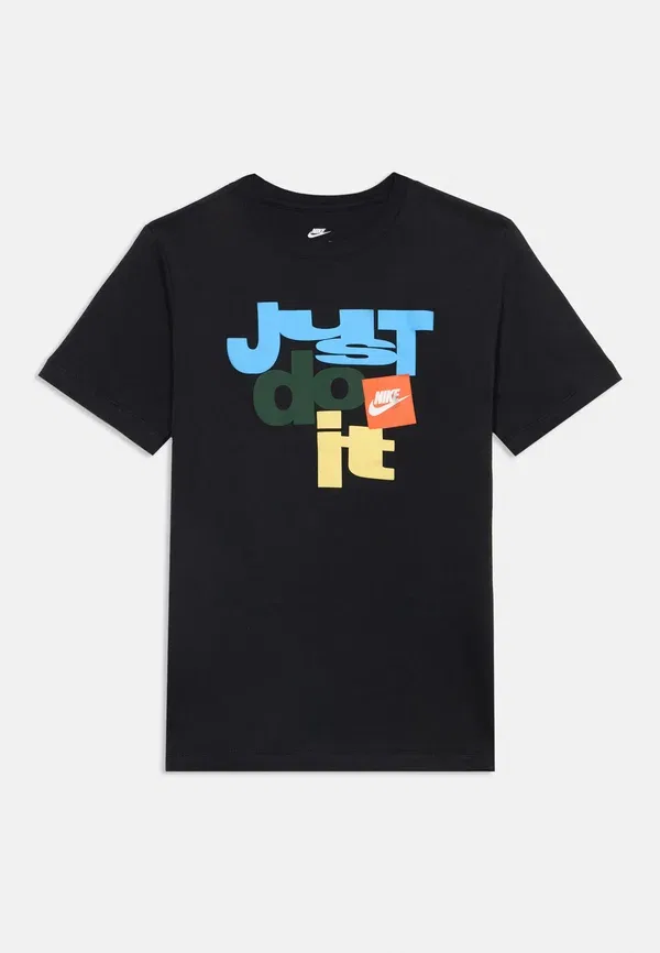 Футболка с принтом, хлопок, Nike Sportswear, черный